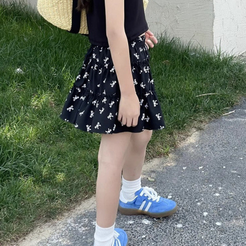 Floral Short Skirt, French-style Half-skirt