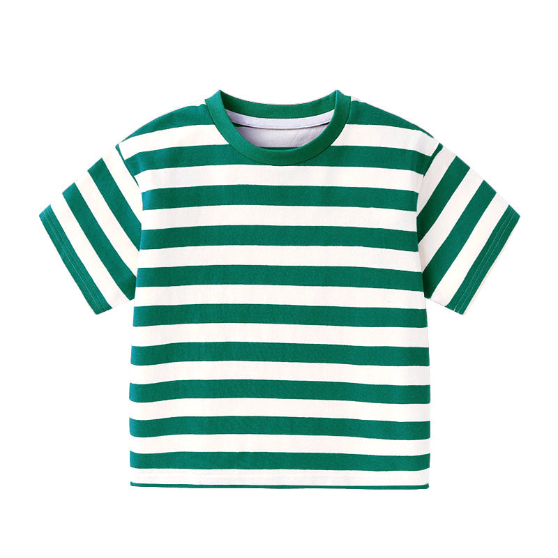 Niche casual childrens striped short-sleeve T-shirt