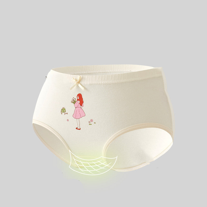 Girls' briefs, pure cotton (Class A), 6-12 years old, medium and large children's shorts