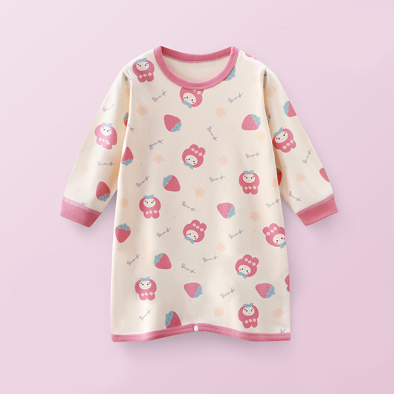 Childrens-autumn-winter-cartoon-german-fleece-warm-long-sleeved-pajamas-robe-boys-and-girls-home-wear-rompers