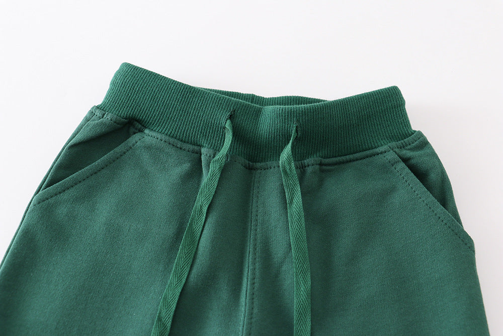 Kids solid color cotton sweatpants, suitable for daily children's wear