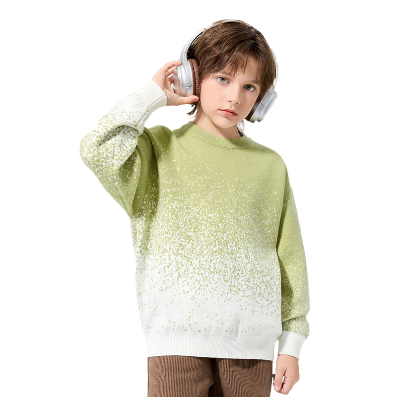 Children's Thermal Knit Sweater, Gradient Color Boys' Sweater