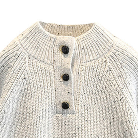 Children's Sweater for Boys: High-Neck Pullover Knit Base Layer