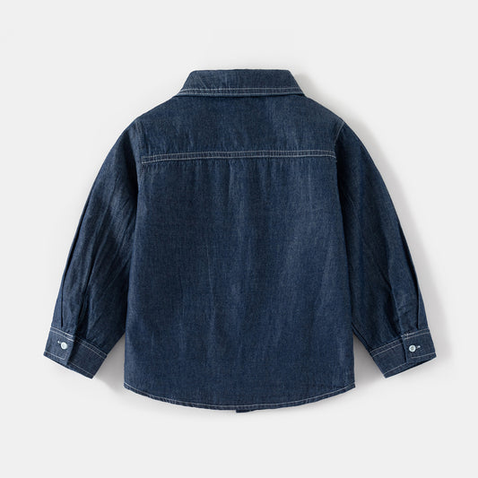 New style boys' denim long-sleeve shirt