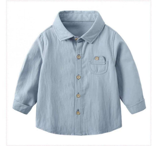 Boys' cotton shirt, children's white shirt for spring and autumn, kids' autumn wear, baby thin coat for boys