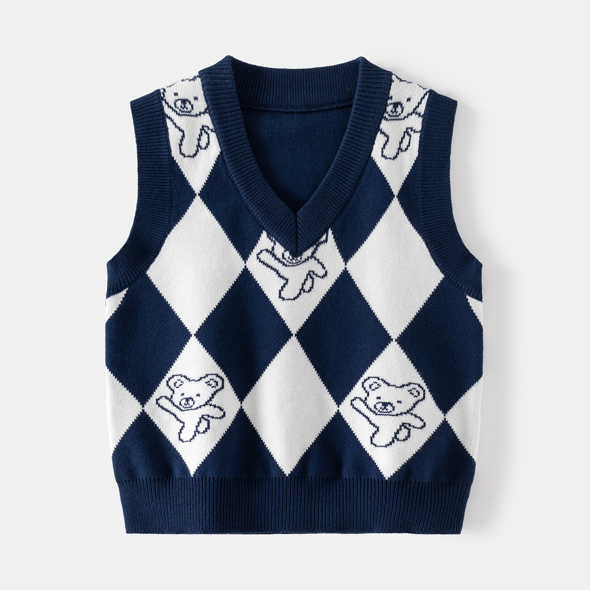 New autumn and winter boys' knit vest, baby V-neck sleeveless sweater waistcoat