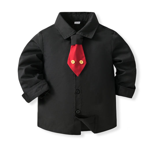 2026 New Children's Summer Set, Boys' Short Sleeve Polo Shirt & Capri Pants Two-Piece Set, Baby Lapel Outfit