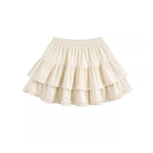 Ballet-style dress with ruffle lace trim and half-sleeve design