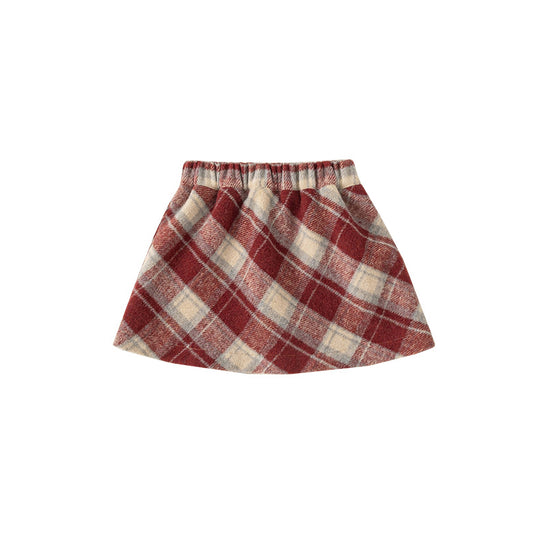 Baby-friendly, versatile retro plaid short skirt for children