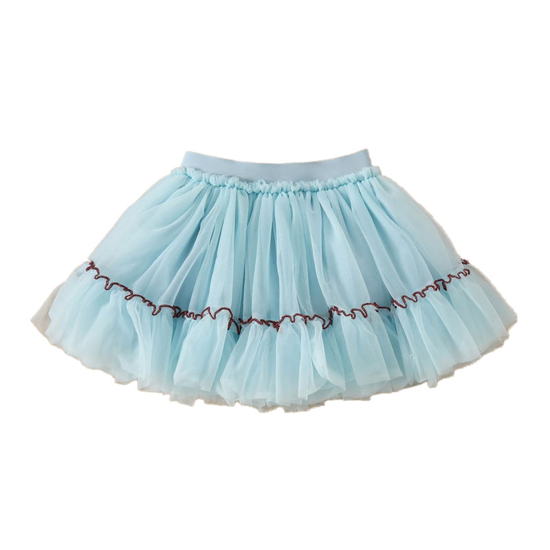 Fluffy and stylish childrens mesh halter dress