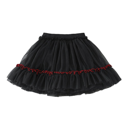 Fluffy and stylish childrens mesh halter dress