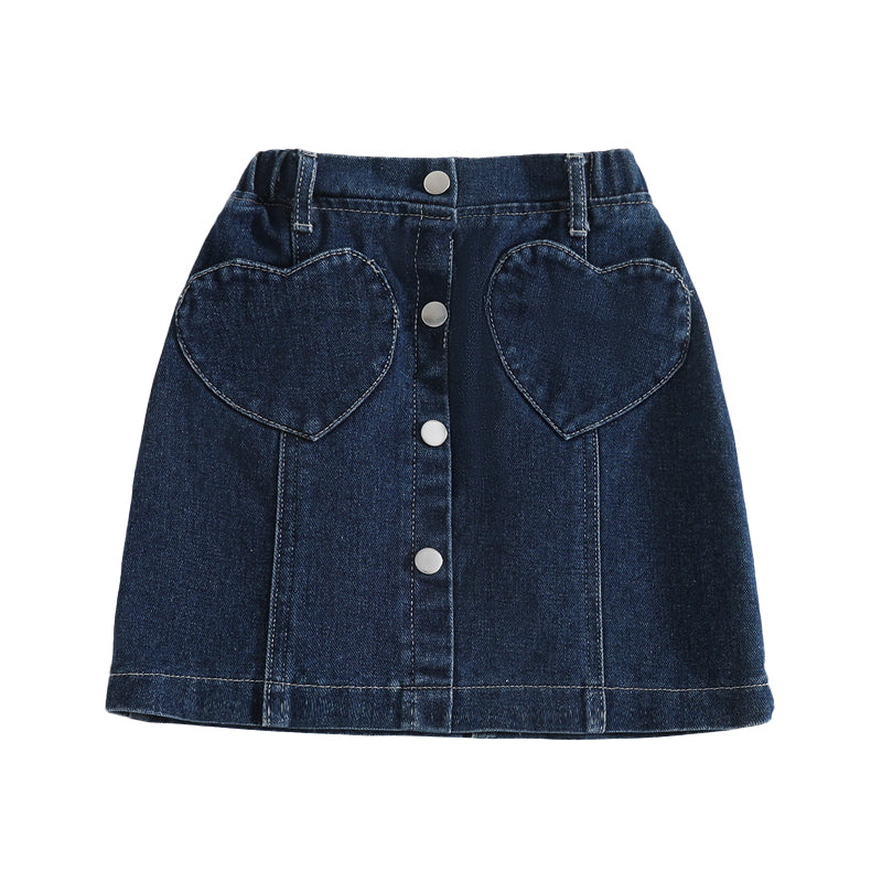 Cowboy-style Chic Girls Fashionable Heart-shaped Skirt