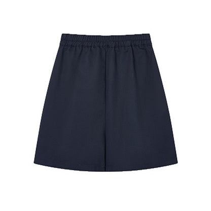 Cyan Blue Pleated Skirt - College Style Children's Half-Skirt