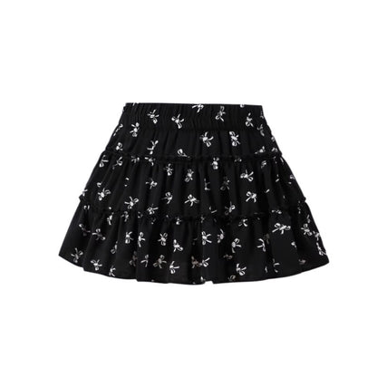 Floral Short Skirt, French-style Half-skirt