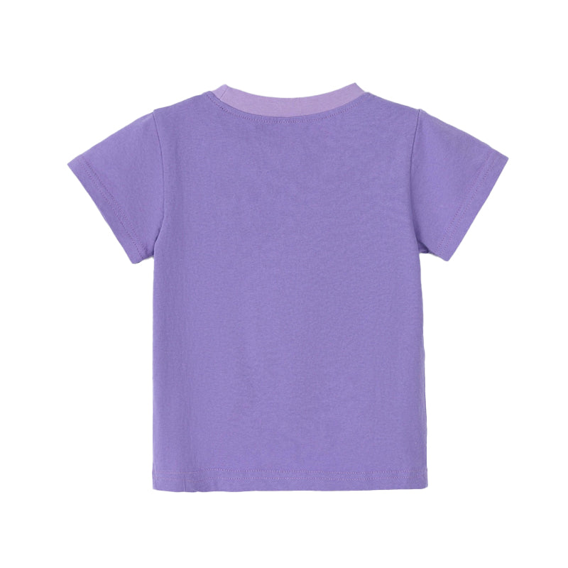 Girls Fashion Butterfly Embroidered Round-neck Children's T-shirt