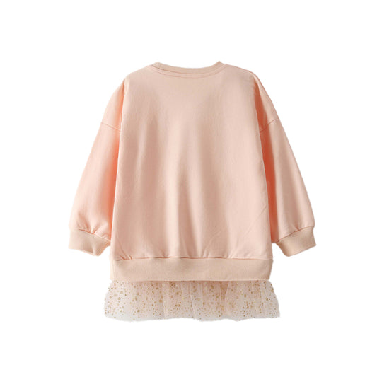 Rabbit Girl Mesh Print Cute Cartoon Girls Hoodie