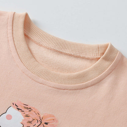 Rabbit Girl Mesh Print Cute Cartoon Girls Hoodie