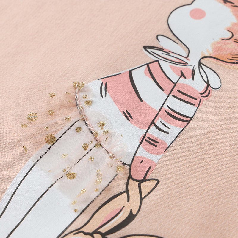 Rabbit Girl Mesh Print Cute Cartoon Girls Hoodie