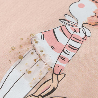 Rabbit Girl Mesh Print Cute Cartoon Girls Hoodie