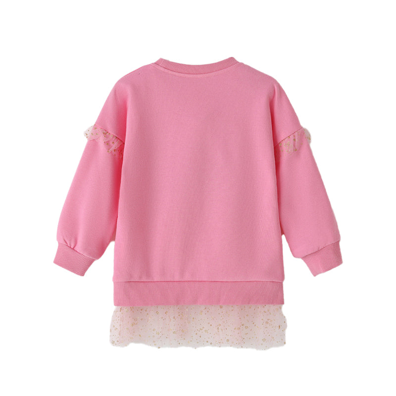 Unicorn-themed, cute lace-trimmed girls hoodie