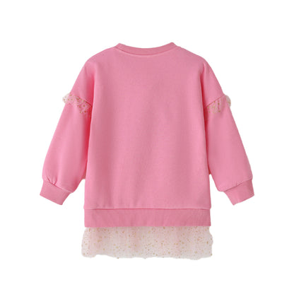 Unicorn-themed, cute lace-trimmed girls hoodie