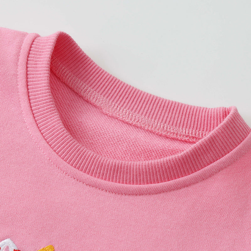 Unicorn-themed, cute lace-trimmed girls hoodie