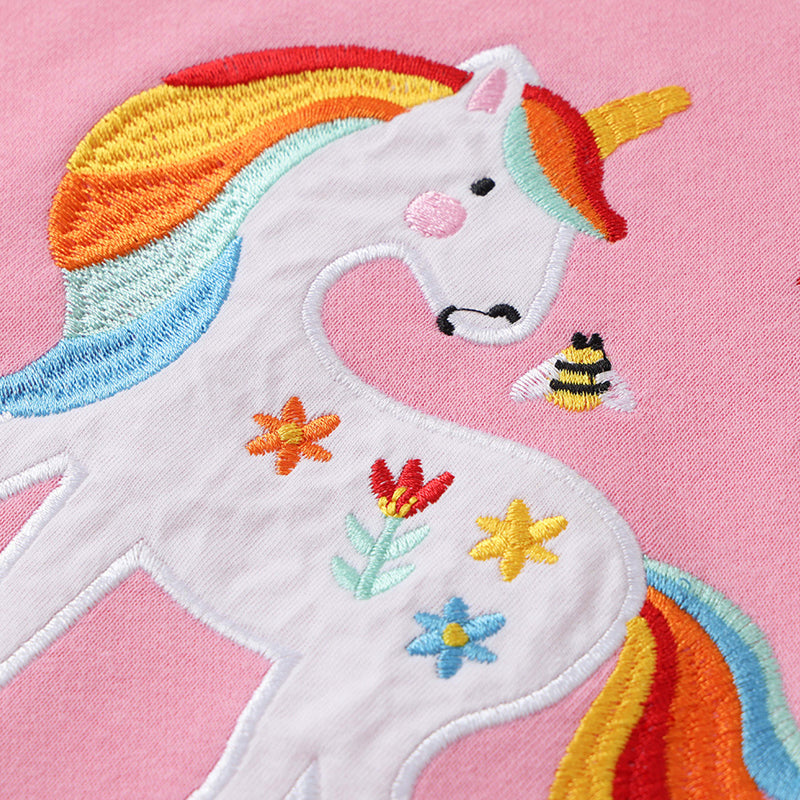 Unicorn-themed, cute lace-trimmed girls hoodie