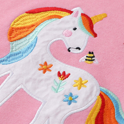 Unicorn-themed, cute lace-trimmed girls hoodie
