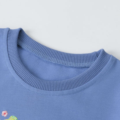 Long-sleeved baby cartoon cute embroidered cotton girls hoodie