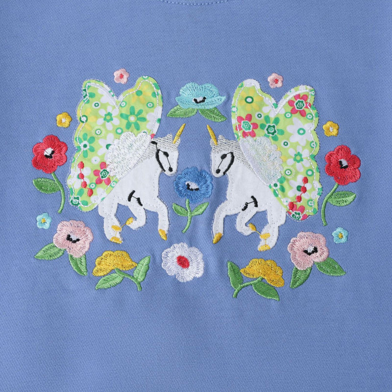 Long-sleeved baby cartoon cute embroidered cotton girls hoodie