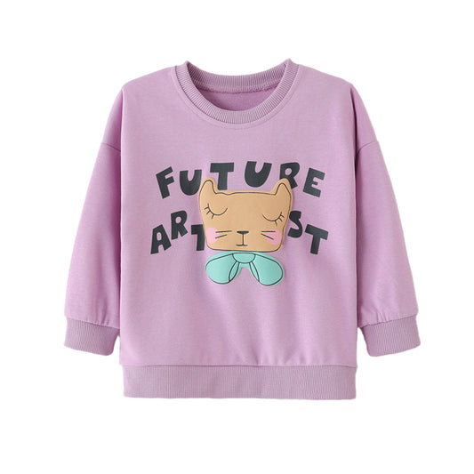 Animal-print long-sleeved hoodie for girls Childrens sweatshirt