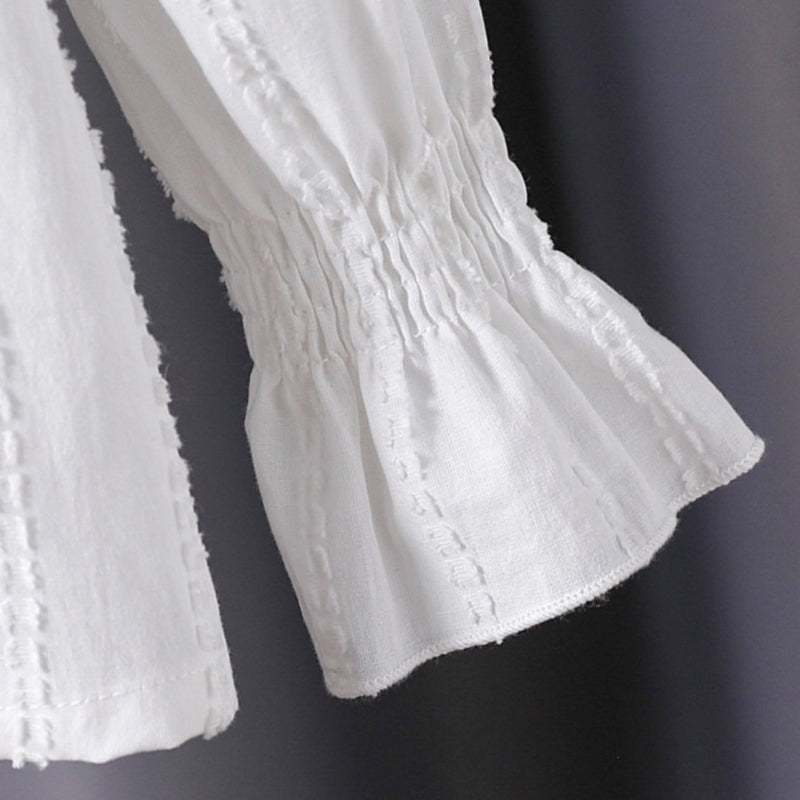 Pure cotton baby collar white blouse, cardigan, long-sleeved shirt
