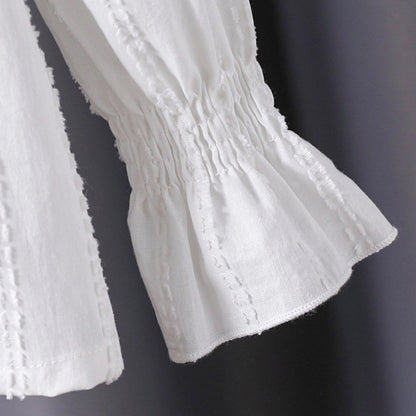 Pure cotton baby collar white blouse, cardigan, long-sleeved shirt