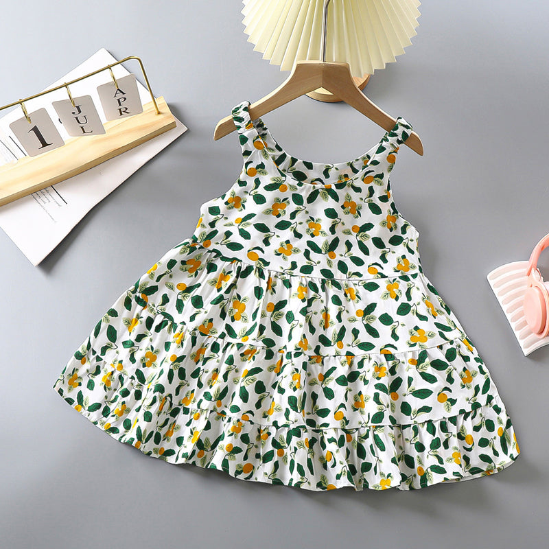 Fashionable Flowered Princess Baby Cotton Dress