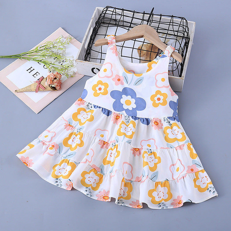 Fashionable Flowered Princess Baby Cotton Dress