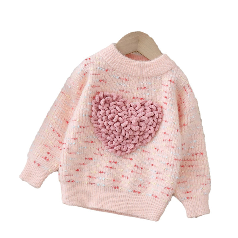 Cute, colorful, padded, thick children sweater/knit base layer
