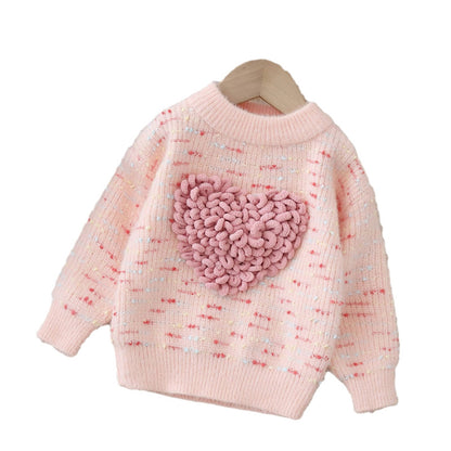 Cute, colorful, padded, thick children sweater/knit base layer