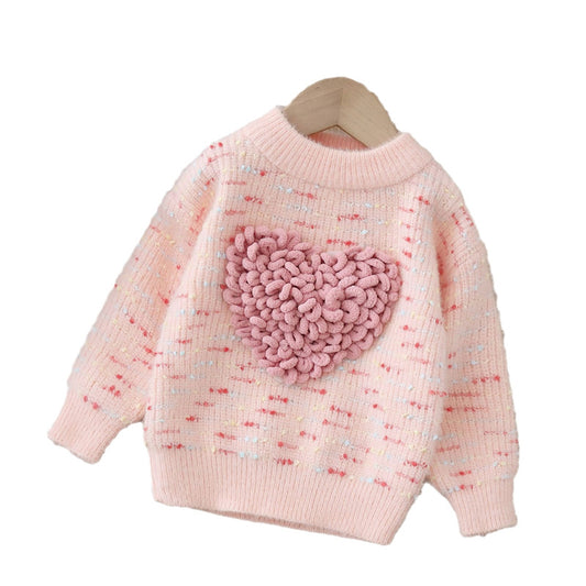 Cute, colorful, padded, thick children sweater/knit base layer