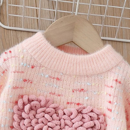 Cute, colorful, padded, thick children sweater/knit base layer