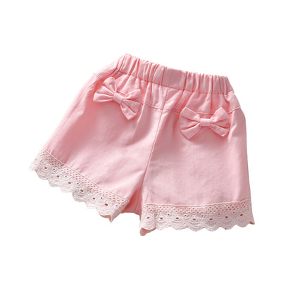 Thin-style, stylish lace childrens girls shorts