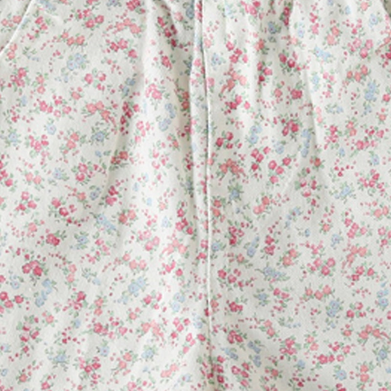 Versatile heart-patterned floral pants, loose hiking shorts