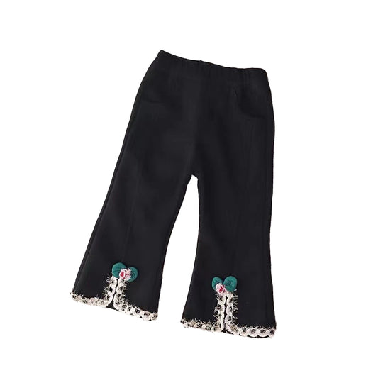 Slit-style casual pants for girls – stylish flared pants that are versatile and easy to pair with anything
