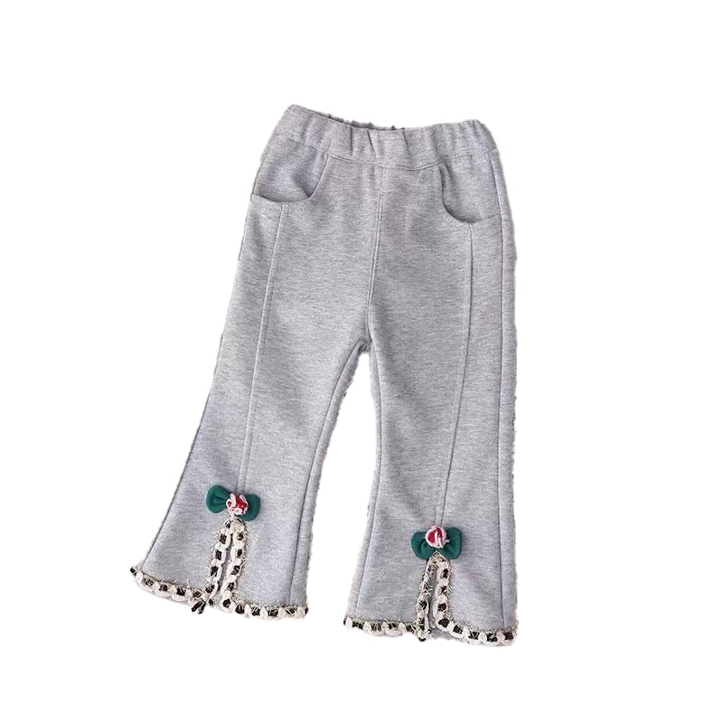 Slit-style casual pants for girls – stylish flared pants that are versatile and easy to pair with anything