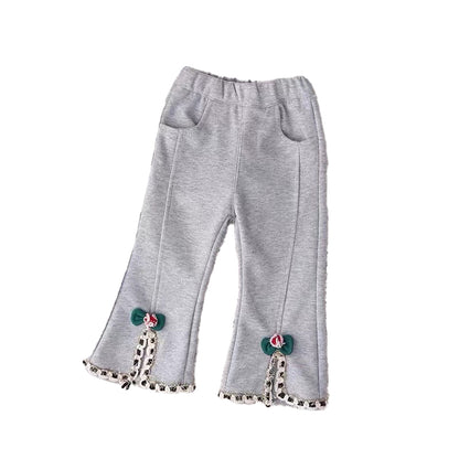 Slit-style casual pants for girls – stylish flared pants that are versatile and easy to pair with anything