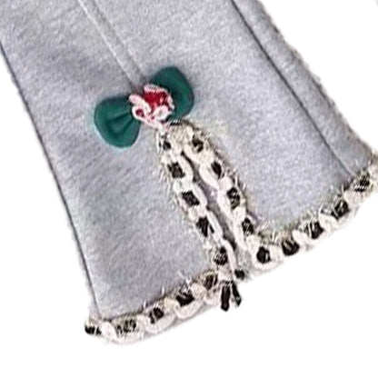 Slit-style casual pants for girls – stylish flared pants that are versatile and easy to pair with anything
