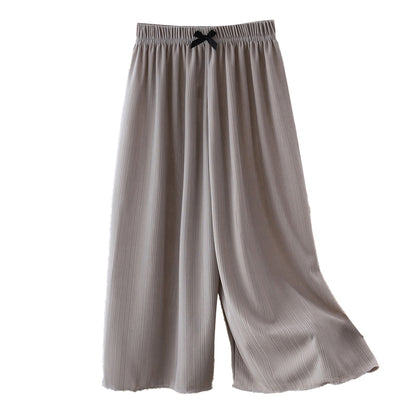 Ice Silk Draping Straight-leg Trousers that Slim Down the Figure, Baby-friendly Loose Tie-dye Panties
