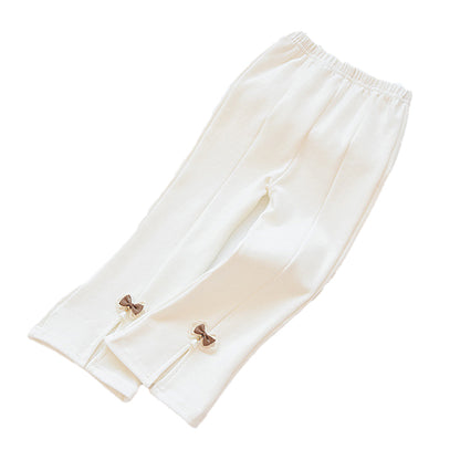 Pure cotton elastic thin leggings for little girls