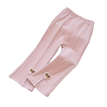 Pure cotton elastic thin leggings for little girls