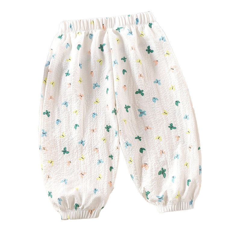 Loose mosquito-proof pants, breathable childrens trousers, thin long pants for baby girls
