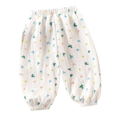 Loose mosquito-proof pants, breathable childrens trousers, thin long pants for baby girls